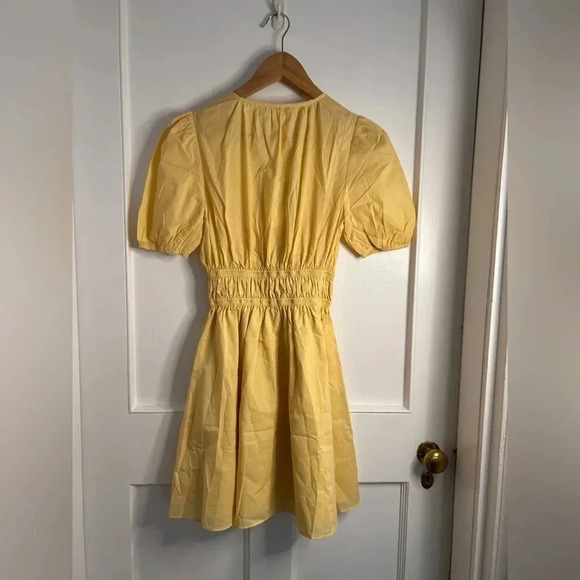 BNWT WAYF Yellow Cotton Mini Dress in Yellow Size XS - Picture 9 of 15